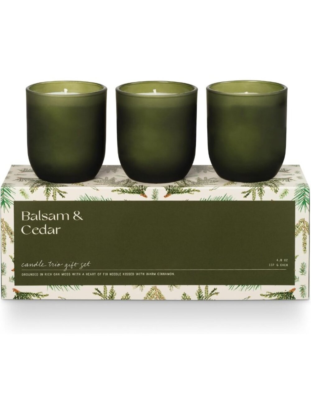 Cozy Candle Trio Gift Set - Balsam & Cedar Scented Candles for Relaxation